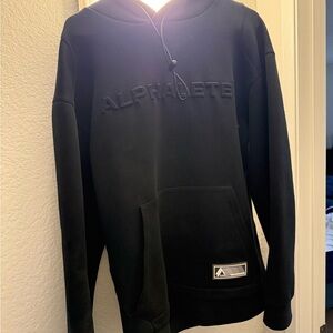 Alphalete Black Embossed Logo Pullover Hoodie